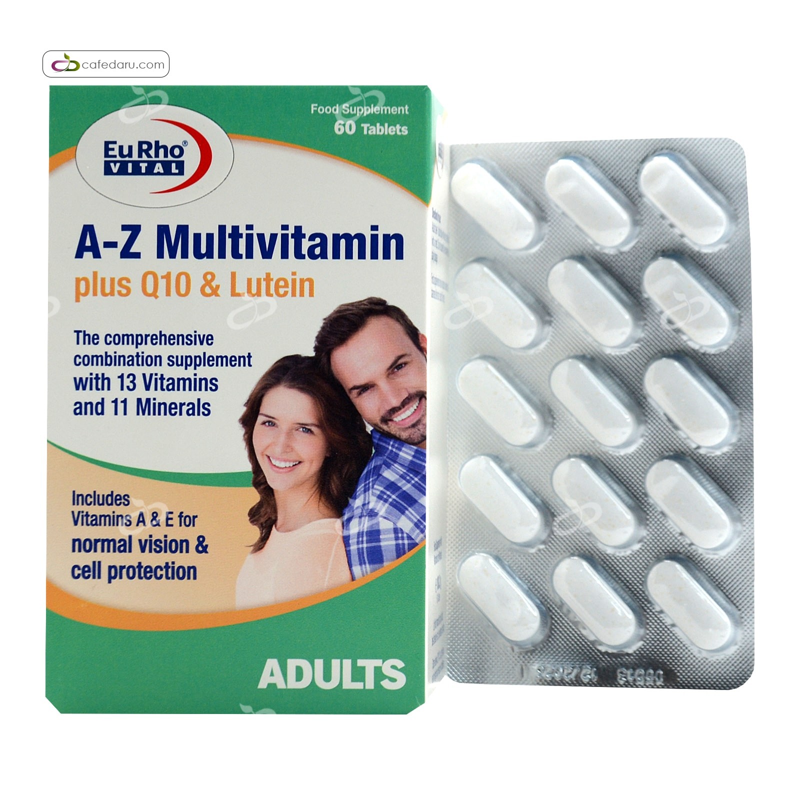 مولتی ویتامین A-Z پلاس کیوتن و لوتئین یوروویتال 60 قرص