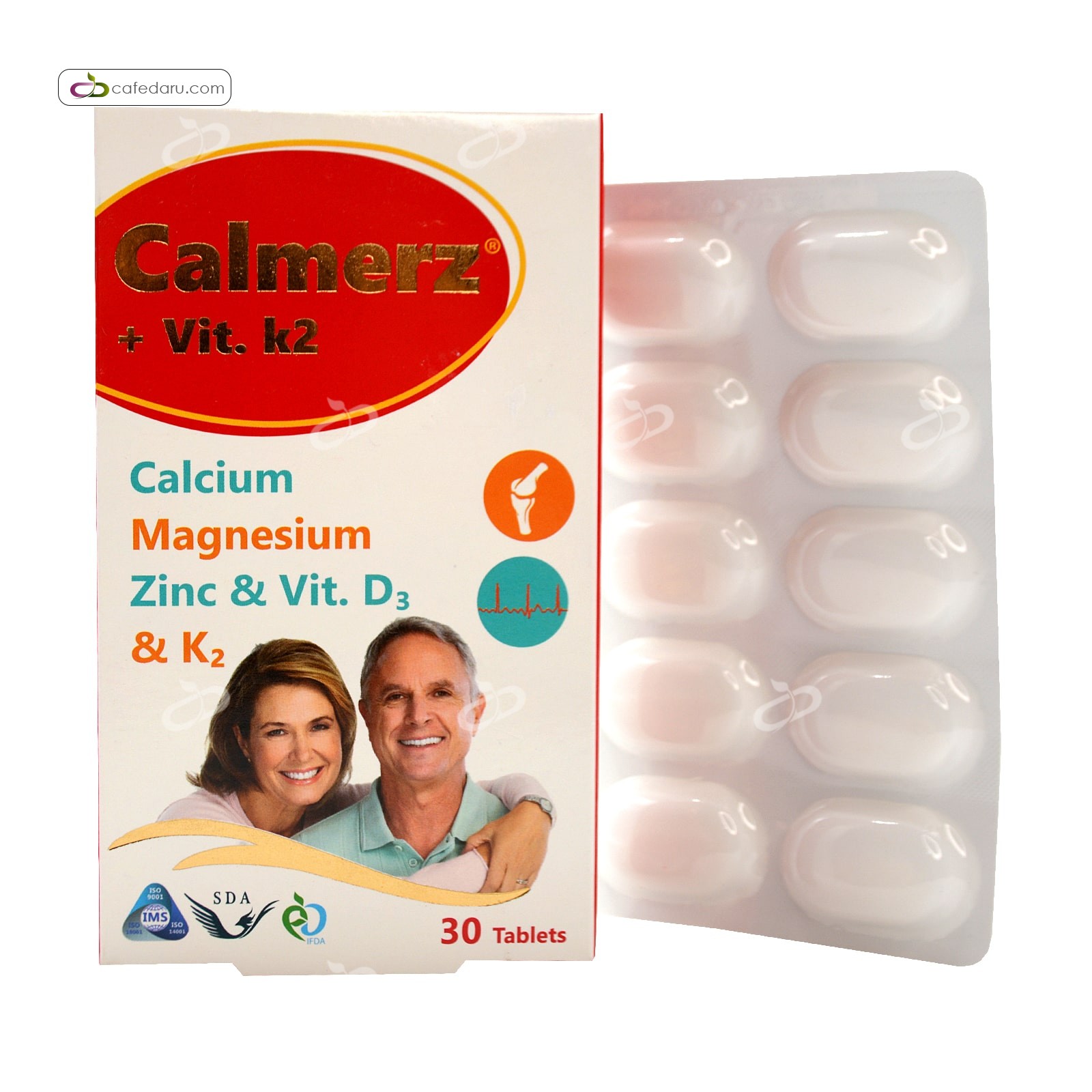 کالمرز + K2 (منیزیم، کلسیم، روی و ویتامین د3) سیمرغ داروی عطار 30 قرص