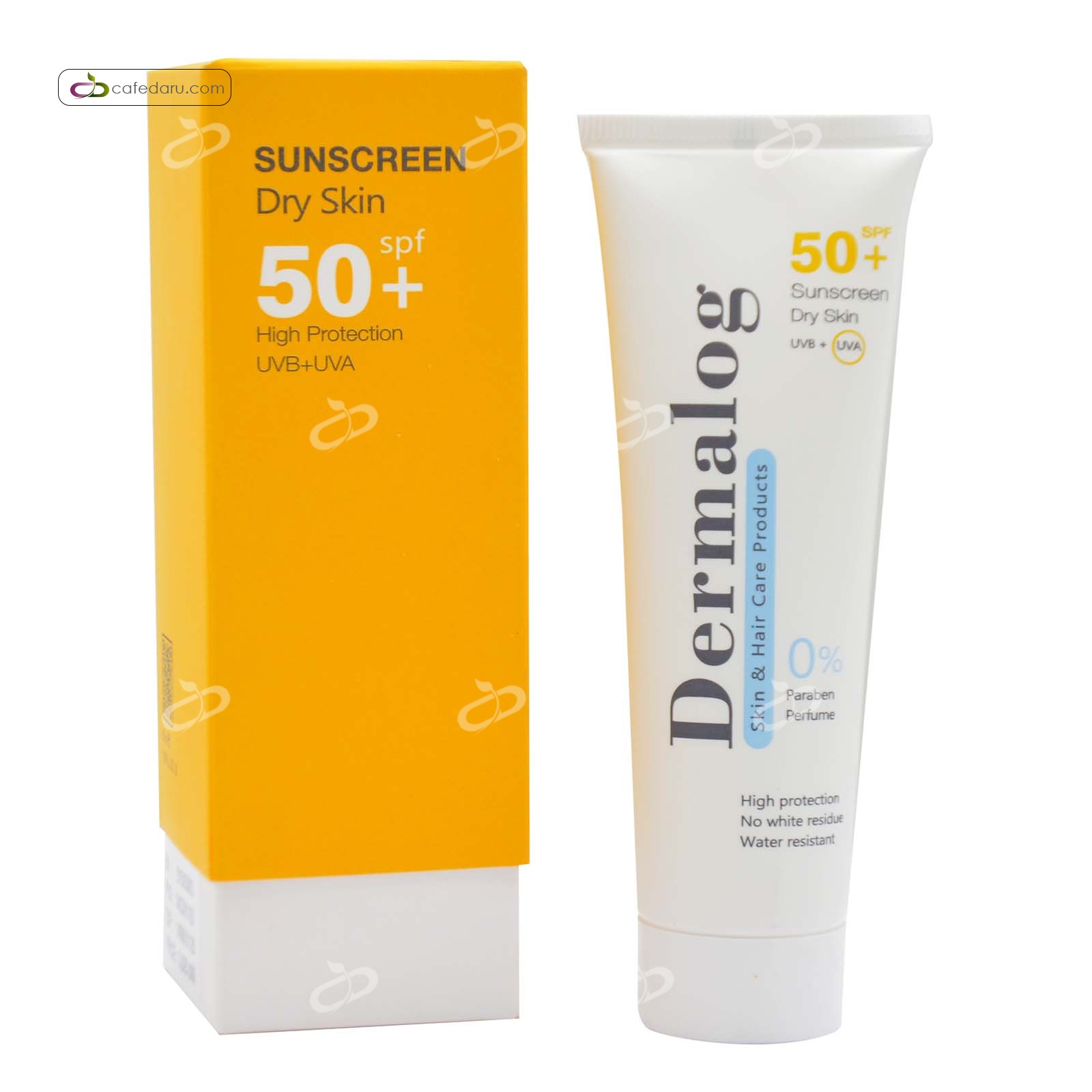 کرم ضدآفتاب spf 50 مخصوص پوست خشک درمالوگ بی رنگ 50 میلی لیتر