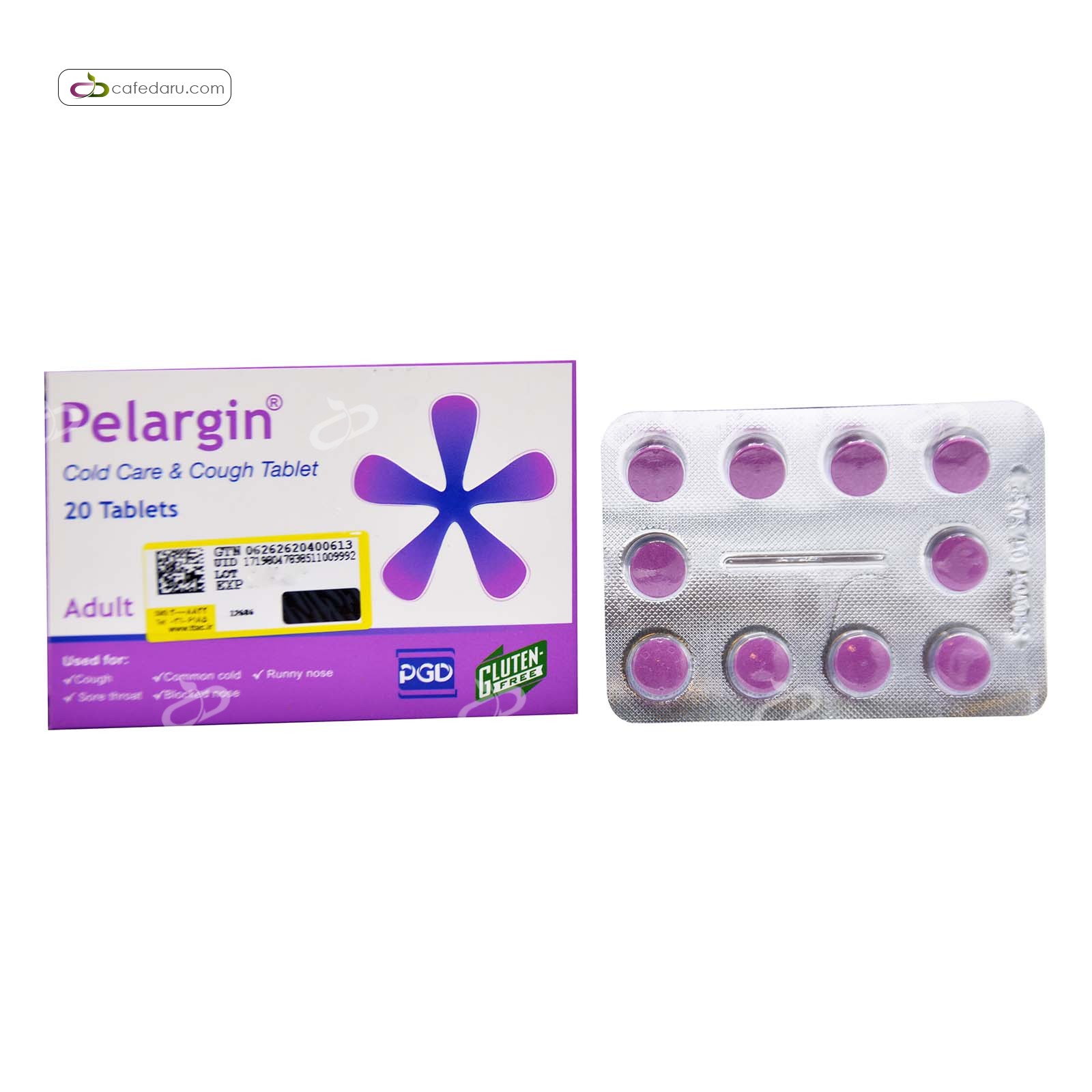 پلارژین (سرماخوردگی و ضد سرفه) پارس گیتا دارو 20 قرص