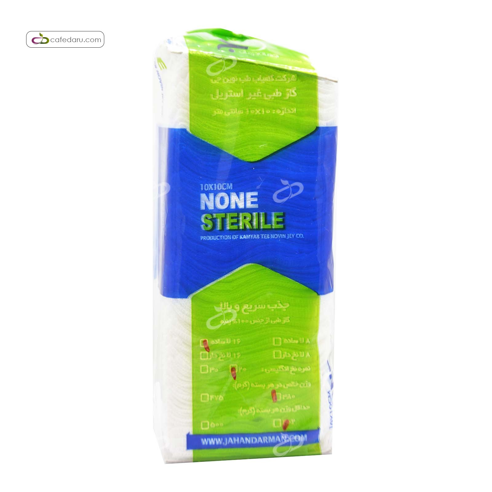 گاز طبی غیر استریل 16 لایه ساده 10 در10 سانتیمتر 400 گرم