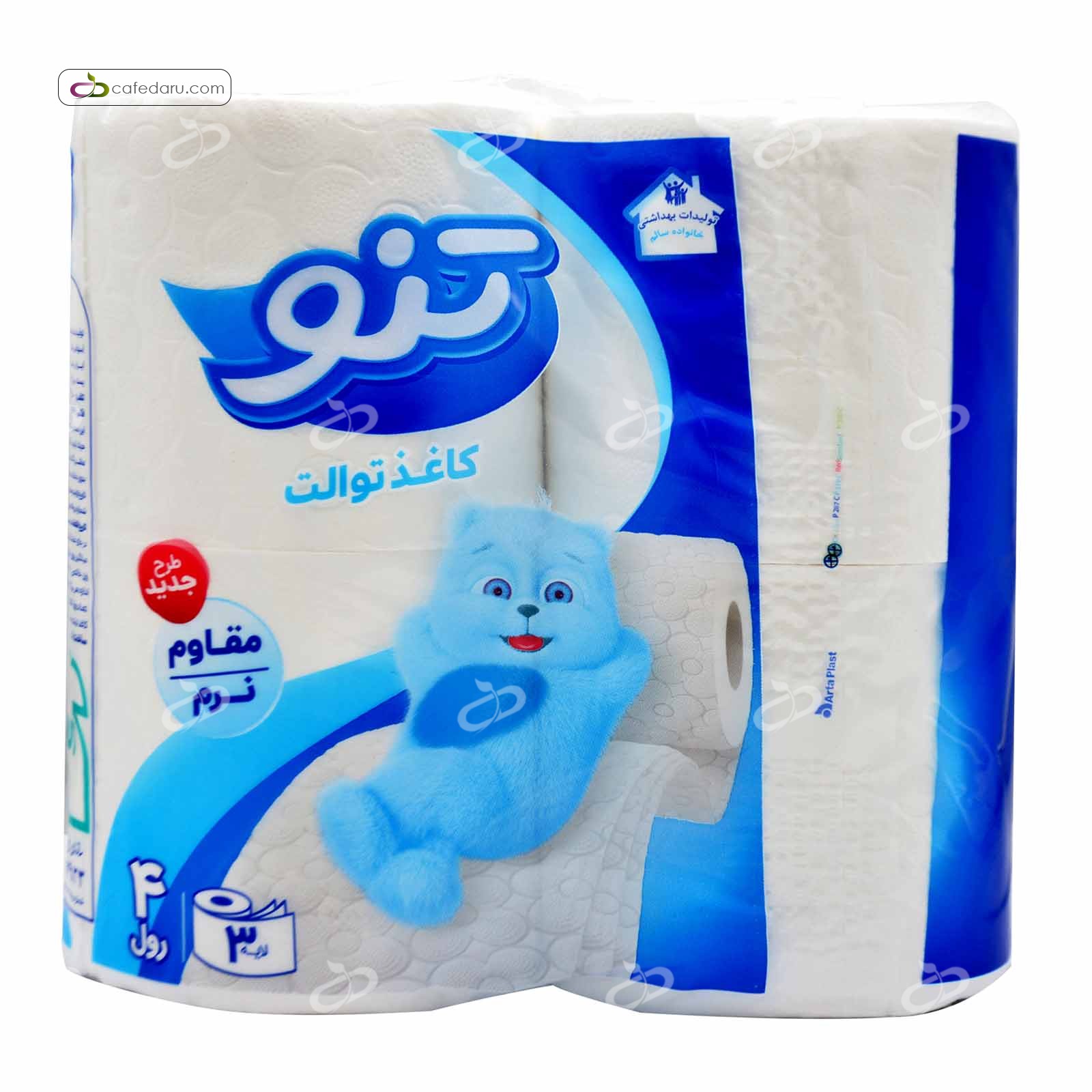 دستمال توالت رولی تنو 3 لایه 4 عددی