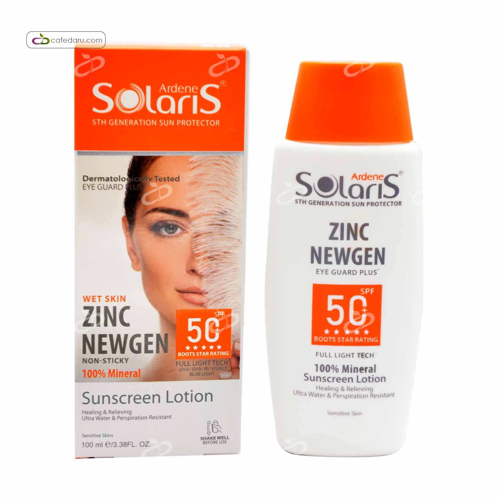 لوسیون ضدآفتاب spf50 التیام بخش پوست فاقد جاذب های شیمیایی مناسب پوست حساس آردن سولاریس 100 میلی لیتر بی رنگ